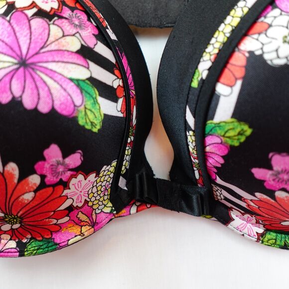 Victoria's Secret Very Sexy Push-up Plunge Bra 36D Underwire Black Floral Sexy - Picture 6 of 9